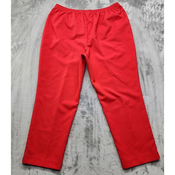 Blair Pants Womens 22W Plus Red Elastic Waist Pull On High Rise Tapered Pockets - Picture 2 of 9